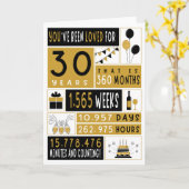 Carte anniversaire 30e, Carte de voeux, Carte cade (Fleur jaune)
