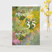 Carte Anniversaire 35 ans (Fleur jaune)