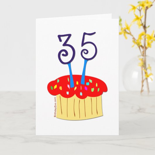 Carte Anniversaire 35 ans (Fleur jaune)