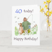 Carte anniversaire 40e (Fleur jaune)