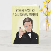 Carte anniversaire 40e (Fleur jaune)