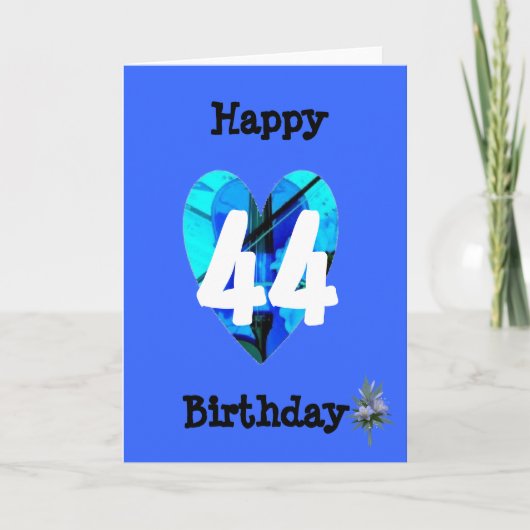 Carte Anniversaire 44 ans Bleu (Devant)