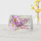 Carte anniversaire 48e avec marguerites (Fleur jaune)