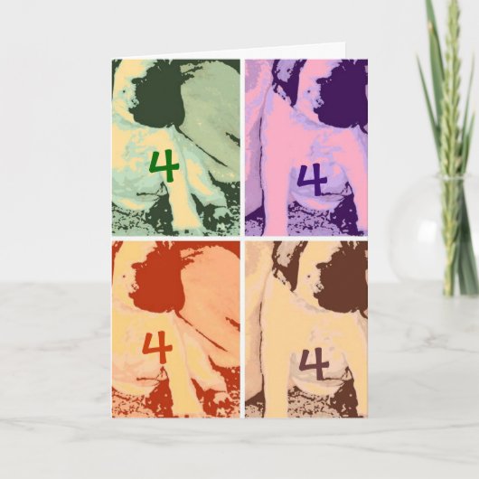 Carte Anniversaire 4 ans (Devant)