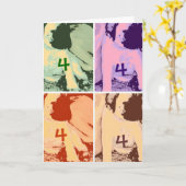 Carte Anniversaire 4 ans (Fleur jaune)