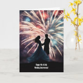 Carte Anniversaire 4 juillet avec couple (Fleur jaune)