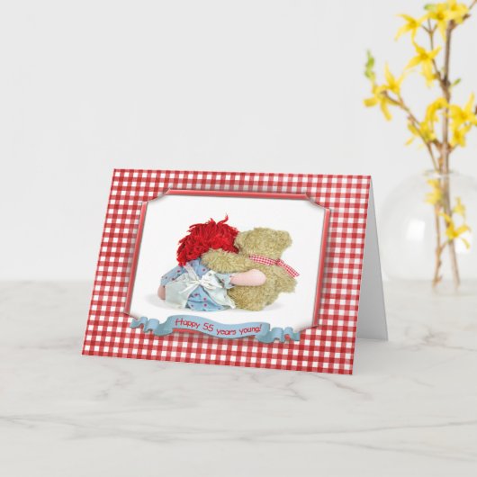 Carte Anniversaire 55 ans (Fleur jaune)