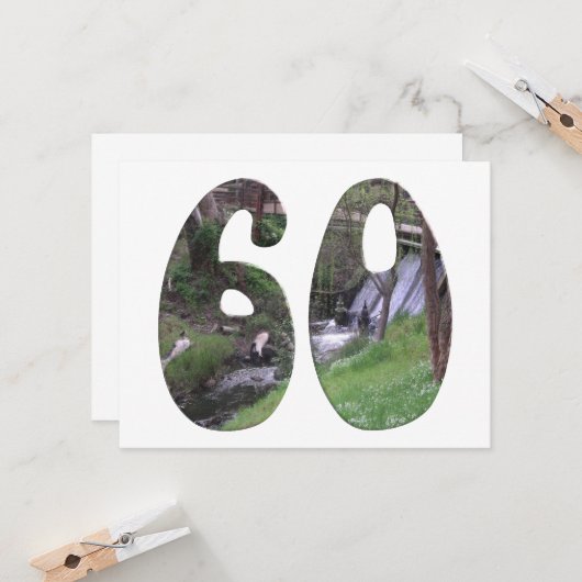 Carte Anniversaire 60 ans (Devant/Arrière en situation)