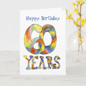 Carte anniversaire 60e (Fleur jaune)