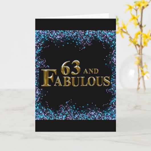Carte Anniversaire 63 ans (Fleur jaune)