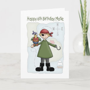 Carte Anniversaire 6 Pirate