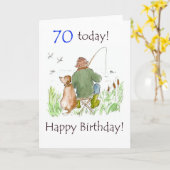 Carte anniversaire 70e (Fleur jaune)