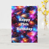 Carte Anniversaire 75 ans Néon Polygone Abstrait (Fleur jaune)