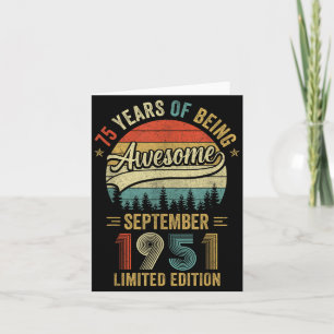 Carte Anniversaire 75 ans Septembre 1951 75e anniversair