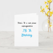 Carte Anniversaire : 75 E (Fleur jaune)