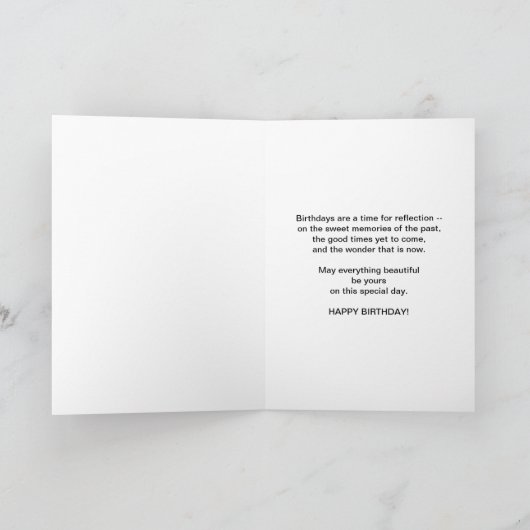 Carte Anniversaire, 76e, Fleur de tulipe dorée (Intérieur)