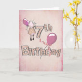 Carte Anniversaire 7 ans (Fleur jaune)