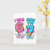 Carte anniversaire 7 ans dégoulinant j'avais 6 maintenan (Fleur jaune)
