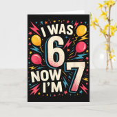 Carte Anniversaire 7 Ans J'avais 6 Ans Maintenant J'ai 7 (Fleur jaune)