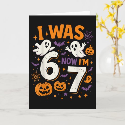 Carte Anniversaire 7 Ans J'avais 6 Ans Maintenant J'ai 7 (Fleur jaune)