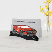 Carte Anniversaire 7 Red Sports Voiture (Fleur jaune)
