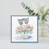 Carte Anniversaire 80 ans | Kitten Assis Dans Un Pot De  (Debout devant)