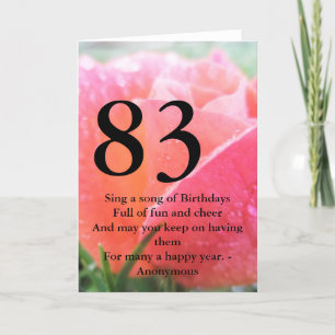Carte Anniversaire 83 ans