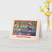 Carte Anniversaire, 88e, Deux pêcheurs au lac (Fleur jaune)