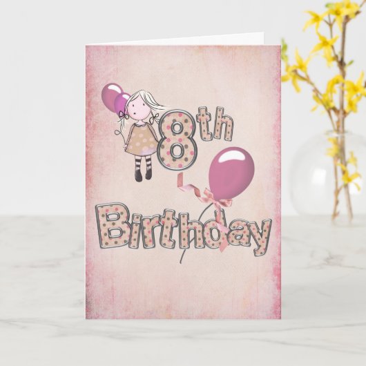 Carte Anniversaire 8 ans (Fleur jaune)