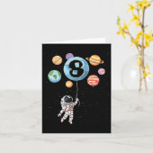 Carte Anniversaire 8e astronaute 8 ans Planètes spatiale (Fleur jaune)