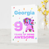 Carte Anniversaire - 9e Ans Filles (Fleur jaune)