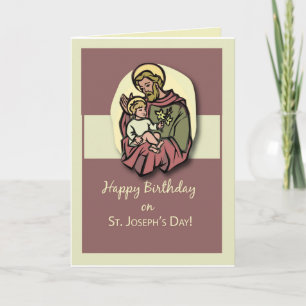 Carte Anniversaire à la fête de Saint Joseph Brown