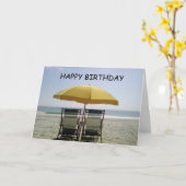CARTE ANNIVERSAIRE À LA PLAGE-PROFITEZ (Fleur jaune)