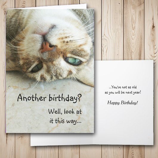 Carte Anniversaire à l'envers mignon de chat