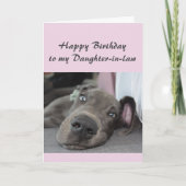 Carte Anniversaire à ma belle-fille Fun Dog Relax Humour (Devant)