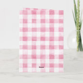 Carte Anniversaire à rayures écossaises rose et blanc (Dos)