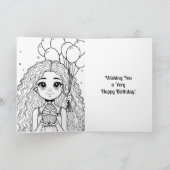 Carte Anniversaire à thème Anniversaire Fille de couleur (Intérieur)