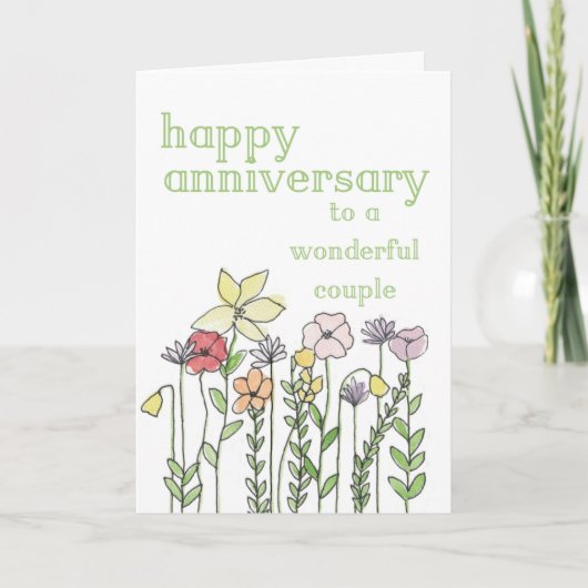 Carte Anniversaire - à un couple merveilleux (Devant)