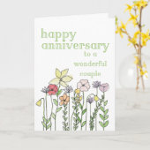 Carte Anniversaire - à un couple merveilleux (Fleur jaune)