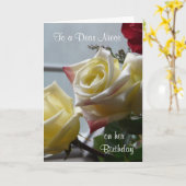 Carte Anniversaire/À une chère nièce-roses jaunes (Fleur jaune)