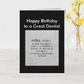 Carte Anniversaire à une définition de grand dentiste Re (Fleur jaune)