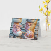 Carte Anniversaire Abandon Du Cône De Crème De Glace Par (Fleur jaune)