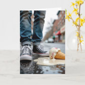 Carte Anniversaire Abandon Du Cône De Crème De Glace Par (Fleur jaune)