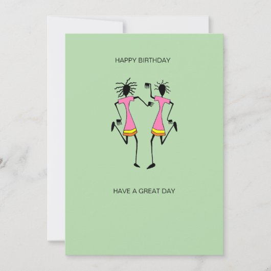Carte Anniversaire Abstrait, Art Africain (Devant)
