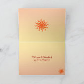 Carte Anniversaire Abstrait du soleil (Intérieur)
