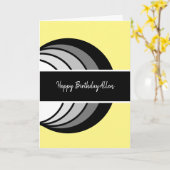 Carte Anniversaire Abstrait moderne (Fleur jaune)