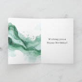 Carte Anniversaire Abstrait Onde Verte (Intérieur)