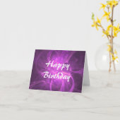 Carte Anniversaire Abstrait, rose et violet (Fleur jaune)