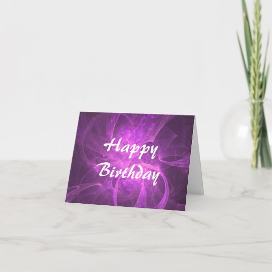 Carte Anniversaire Abstrait, rose et violet (Devant)