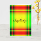 Carte Anniversaire abstrait, rouge, vert, et jaune (Fleur jaune)